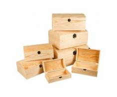 Holztruhe 7er Set mit ovalen Deckeln und Verschluss - LINDER EXCLUSIV