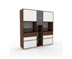 Vitrine Weiß - Moderne Glasvitrine: Schubladen in Weiß & Türen in Weiß - Hochwertige Materialien - 190 x 200 x 47 cm,...