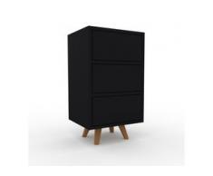 Nachtschrank Schwarz - Eleganter Nachtschrank: Schubladen in Schwarz - Hochwertige Materialien - 41 x 72 x 35 cm,...
