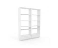 Aktenregal Weiß - Flexibles Büroregal: Schubladen in Weiß - Hochwertige Materialien - 152 x 200 x 35 cm, konfigurierbar