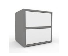 Bücherregal Grau - Modernes Regal für Bücher: Schubladen in Weiß - 41 x 41 x 35 cm, Individuell konfigurierbar