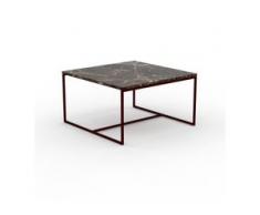 Beistelltisch Marmor, Brauner Emperador - Eleganter Nachttisch: Hochwertige Materialien, einzigartiges Design - 81 x 46 x 81...