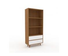 Aktenregal Eiche - Flexibles Büroregal: Schubladen in Weiß - Hochwertige Materialien - 77 x 168 x 35 cm, konfigurierbar