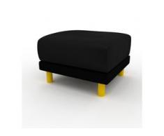 Polsterhocker Samt Schwarz - Eleganter Polsterhocker: Hochwertige Qualität, einzigartiges Design - 60 x 42 x 60 cm,...