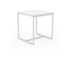 Beistelltisch Marmor, Weißer Carrara - Eleganter Nachttisch: Hochwertige Materialien, einzigartiges Design - 42 x 46 x 42...