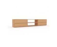 Holzregal Buche - Skandinavisches Regal aus Holz: Schubladen in Buche - 226 x 41 x 35 cm, Personalisierbar
