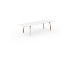 Designer Esstisch Massivholz Weiß - Individueller Designer-Massivholztisch: Einzigartiges Design - 300 x 75 x 90 cm, Modular