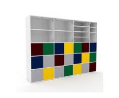 Schrankwand Kristallglas klar - Moderne Wohnwand: Türen in Kristallglas klar - Hochwertige Materialien - 265 x 195 x 47 cm,...
