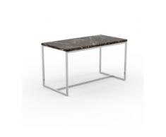Beistelltisch Marmor, Brauner Emperador - Eleganter Nachttisch: Hochwertige Materialien, einzigartiges Design - 81 x 46 x 42...