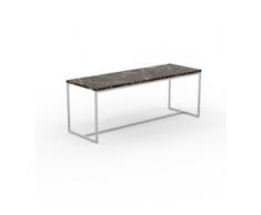 Beistelltisch Marmor, Brauner Emperador - Eleganter Nachttisch: Hochwertige Materialien, einzigartiges Design - 121 x 46 x...