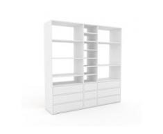 Regalsystem Weiß - Flexibles Regalsystem: Schubladen in Weiß - Hochwertige Materialien - 190 x 195 x 47 cm, Komplett anpassbar