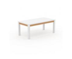 Designer Esstisch Massivholz Weiß - Individueller Designer-Massivholztisch: mit Tischrahmen - Hochwertige Materialien - 180...