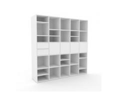 Regalsystem Weiß - Regalsystem: Schubladen in Weiß & Türen in Weiß - Hochwertige Materialien - 195 x 195 x 47 cm,...