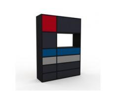 Regalsystem Schwarz - Regalsystem: Schubladen in Anthrazit & Türen in Anthrazit - Hochwertige Materialien - 116 x 157 x 35...
