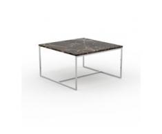 Beistelltisch Marmor, Brauner Emperador - Eleganter Nachttisch: Hochwertige Materialien, einzigartiges Design - 81 x 46 x 81...