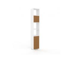 Aktenregal Weiß - Flexibles Büroregal: Türen in Eiche - Hochwertige Materialien - 41 x 235 x 35 cm, konfigurierbar