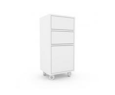 Aktenregal Weiß - Büroregal: Schubladen in Weiß & Türen in Weiß - Hochwertige Materialien - 41 x 87 x 35 cm, konfigurierbar