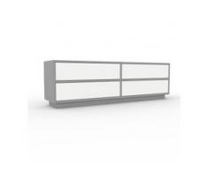 Holzregal Weiß - Skandinavisches Regal aus Holz: Schubladen in Weiß - 152 x 47 x 35 cm, Personalisierbar