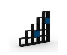 Regalsystem Schwarz - Flexibles Regalsystem: Türen in Blau - Hochwertige Materialien - 195 x 195 x 35 cm, Komplett anpassbar