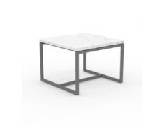 Beistelltisch Marmor, Weißer Carrara - Eleganter Nachttisch: Hochwertige Materialien, einzigartiges Design - 42 x 31 x 42...