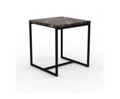 Beistelltisch Marmor, Brauner Emperador - Eleganter Nachttisch: Hochwertige Materialien, einzigartiges Design - 42 x 46 x 42...
