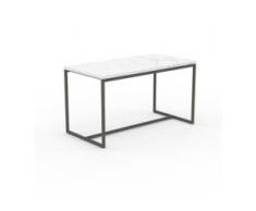 Beistelltisch Marmor, Weißer Carrara - Eleganter Nachttisch: Hochwertige Materialien, einzigartiges Design - 81 x 46 x 42...