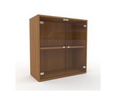 Vitrine Kristallglas klar - Moderne Glasvitrine: Türen in Kristallglas klar - Hochwertige Materialien - 77 x 80 x 35 cm,...