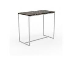 Beistelltisch Marmor, Brauner Emperador - Eleganter Nachttisch: Hochwertige Materialien, einzigartiges Design - 81 x 71 x 42...