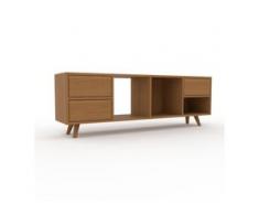 Holzregal Eiche - Skandinavisches Regal aus Holz: Schubladen in Eiche - 156 x 53 x 35 cm, Personalisierbar