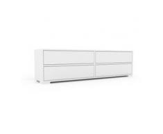 Holzregal Weiß - Skandinavisches Regal aus Holz: Schubladen in Weiß - 152 x 43 x 35 cm, Personalisierbar