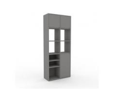 Aktenregal Grau - Flexibles Büroregal: Türen in Grau - Hochwertige Materialien - 79 x 195 x 35 cm, konfigurierbar