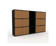 Aktenregal Schwarz - Flexibles Büroregal: Türen in Eiche - Hochwertige Materialien - 190 x 118 x 35 cm, konfigurierbar