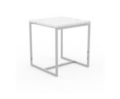 Beistelltisch Marmor, Weißer Carrara - Eleganter Nachttisch: Hochwertige Materialien, einzigartiges Design - 42 x 46 x 42...