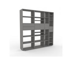 Regalsystem Grau - Regalsystem: Schubladen in Grau & Türen in Grau - Hochwertige Materialien - 229 x 235 x 47 cm,...