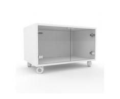 Rollcontainer Kristallglas klar - Moderner Rollcontainer: Türen in Kristallglas klar - 77 x 49 x 47 cm, konfigurierbar