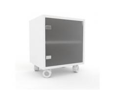 Rollcontainer Kristallglas satiniert - Moderner Rollcontainer: Türen in Kristallglas satiniert - 41 x 49 x 35 cm,...