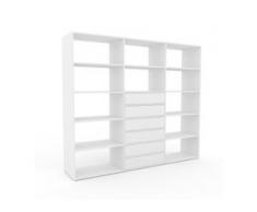 Regalsystem Weiß - Flexibles Regalsystem: Schubladen in Weiß - Hochwertige Materialien - 226 x 195 x 47 cm, Komplett anpassbar
