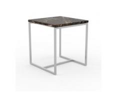 Beistelltisch Marmor, Brauner Emperador - Eleganter Nachttisch: Hochwertige Materialien, einzigartiges Design - 42 x 46 x 42...