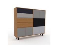 Highboard Eiche - Highboard: Schubladen in Eiche & Türen in Grau - Hochwertige Materialien - 152 x 130 x 35 cm, Selbst designen