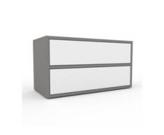 Bücherregal Grau - Modernes Regal für Bücher: Schubladen in Weiß - 77 x 41 x 35 cm, Individuell konfigurierbar
