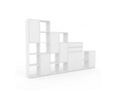 Regalsystem Weiß - Regalsystem: Schubladen in Weiß & Türen in Weiß - Hochwertige Materialien - 308 x 195 x 35 cm,...