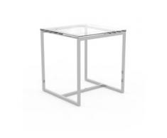 Beistelltisch Kristallglas klar - Eleganter Nachttisch: Hochwertige Materialien, einzigartiges Design - 42 x 46 x 42 cm,...
