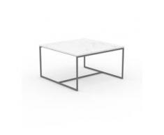 Beistelltisch Marmor, Weißer Carrara - Eleganter Nachttisch: Hochwertige Materialien, einzigartiges Design - 81 x 46 x 81...