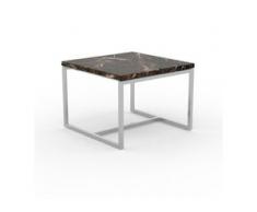 Beistelltisch Marmor, Brauner Emperador - Eleganter Nachttisch: Hochwertige Materialien, einzigartiges Design - 42 x 31 x 42...