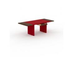 Designer Esstisch Massivholz Rot - Individueller Designer-Massivholztisch: mit 1 Schublade/n - Hochwertige Materialien - 210...