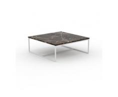 Beistelltisch Marmor, Brauner Emperador - Eleganter Nachttisch: Hochwertige Materialien, einzigartiges Design - 81 x 31 x 81...