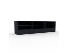 Holzregal Anthrazit - Skandinavisches Regal aus Holz: Schubladen in Anthrazit - 226 x 61 x 47 cm, Personalisierbar