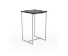 Beistelltisch Marmor, Brauner Emperador - Eleganter Nachttisch: Hochwertige Materialien, einzigartiges Design - 42 x 71 x 42...