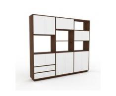 Aktenregal Weiß - Büroregal: Schubladen in Weiß & Türen in Weiß - Hochwertige Materialien - 226 x 200 x 35 cm, konfigurierbar