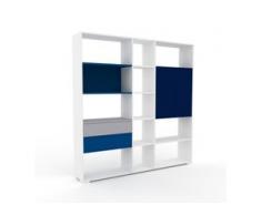 Aktenregal Weiß - Büroregal: Schubladen in Marineblau & Türen in Nachtblau - Hochwertige Materialien - 190 x 196 x 35 cm,...